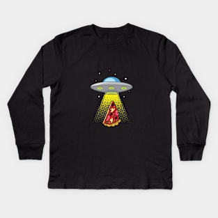 UFO Pizza Abduction Kids Long Sleeve T-Shirt